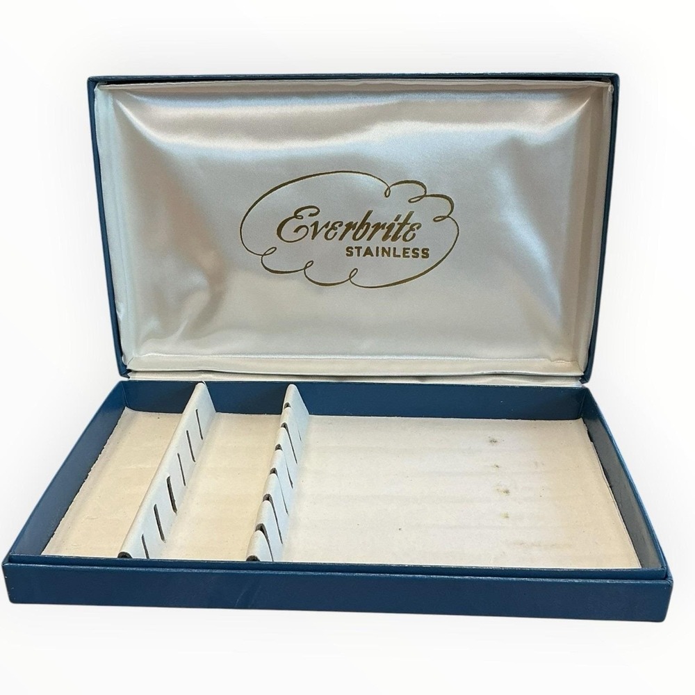 Vintage Everbrite‎ Stainless Knife Storage Box Empty Silverware Flatware